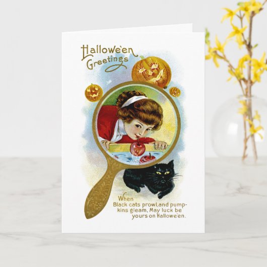 Carte Salutations d'Halloween (Fleur jaune)