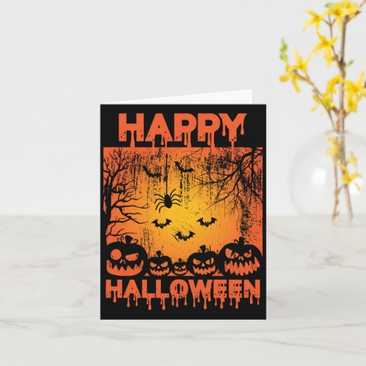 Carte Salutations d'Halloween (Fleur jaune)