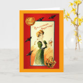 Carte Salutations d'Halloween (Fleur jaune)