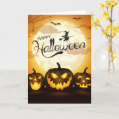 Carte Salutations d'Halloween (Fleur jaune)