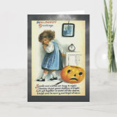 Carte Salutations d'Halloween vintage (Devant)