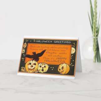 Carte Salutations d'Halloween vintage
