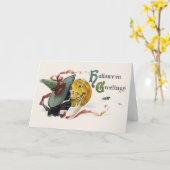 Carte Salutations d'Halloween Witchy (Fleur jaune)
