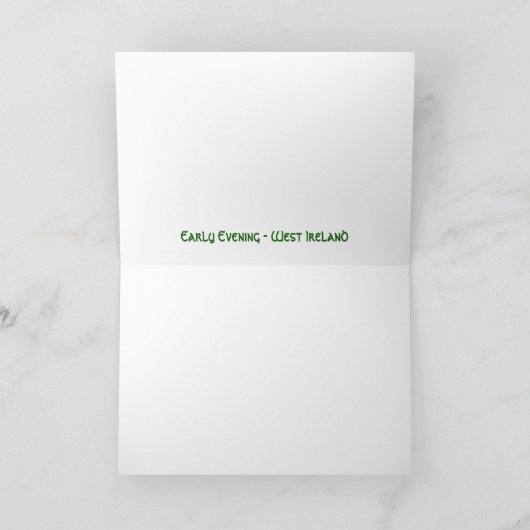 Carte Salutations d'Irlande (Intérieur)