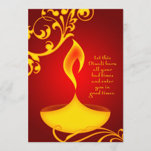 Carte salutations diwali : lumière élégante