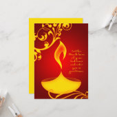 Carte salutations diwali : lumière élégante (Devant/Arrière en situation)