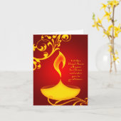 Carte salutations diwali : lumière élégante (Fleur jaune)