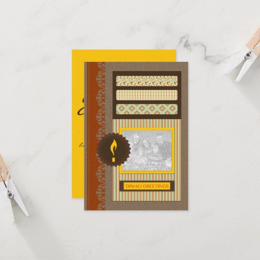 Carte salutations diwali (scrapbook) (Devant/Arrière en situation)