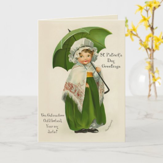 Carte Salutations d'Ould Irlande (Fleur jaune)