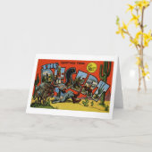 Carte Salutations drôles du désert vintage (Fleur jaune)