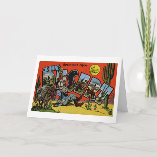 Carte Salutations drôles du désert vintage (Devant)