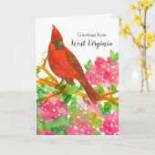 Carte Salutations Du Cardinal Rhododendron De Virginie O (Fleur jaune)