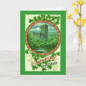 Carte Salutations du jour de St Patrick (Fleur jaune)