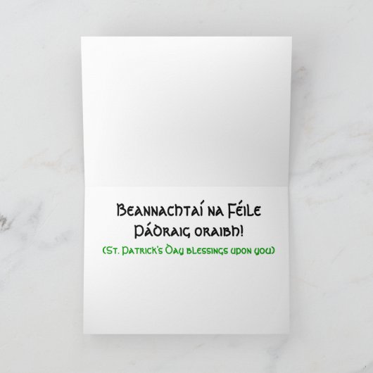 Carte Salutations du jour de St Patrick celtique de (Intérieur)