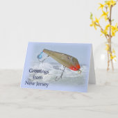 Carte Salutations Du New Jersey Fishing Lure (Fleur jaune)