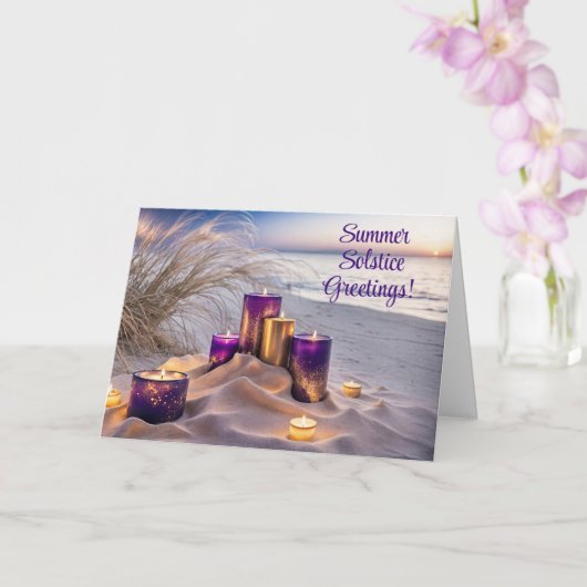 Carte Salutations du solstice d'été Plage Océan Chandell (Orchidée)