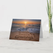 Carte Salutations du solstice d'été Plage Océan Empreint (Devant)