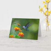 Carte Salutations ! D'Un Hummer D'Été ! (Fleur jaune)