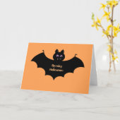 Carte Salutations éffrayant de chaume d'Halloween (Fleur jaune)