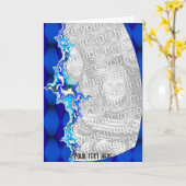 Carte Salutations fractales bleues (Fleur jaune)