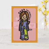 Carte salutations groggy. (Fleur jaune)
