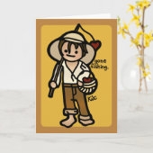 Carte salutations guppy. (Fleur jaune)