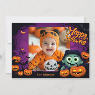 Carte 👻 salutations Halloween avec photo personnalisée