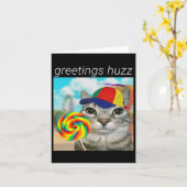 Carte Salutations Huzz Mème drôle de l'argot de la Gen Z (Fleur jaune)
