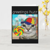 Carte Salutations Huzz Mème drôle de l'argot de la génér (Fleur jaune)