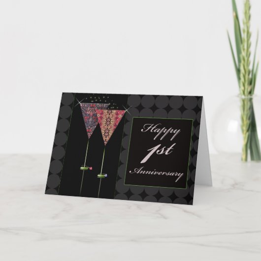 Carte Salutations - Joyeux 1er anniversaire (Devant)