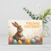 Carte Salutations printanières du lapin de Pâques (Debout devant)