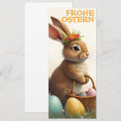 Carte Salutations printanières du lapin de Pâques (Devant / Derrière)