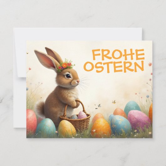 Carte Salutations printanières du lapin de Pâques (Devant)