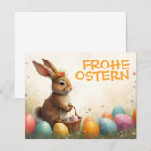 Carte Salutations printanières du lapin de Pâques (Devant / Derrière)