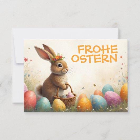 Carte Salutations printanières du lapin de Pâques (Devant)