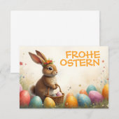 Carte Salutations printanières du lapin de Pâques (Devant / Derrière)