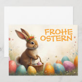 Carte Salutations printanières du lapin de Pâques (Devant / Derrière)
