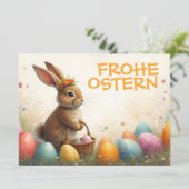 Carte Salutations printanières du lapin de Pâques (Debout devant)