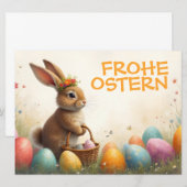 Carte Salutations printanières du lapin de Pâques (Devant / Derrière)