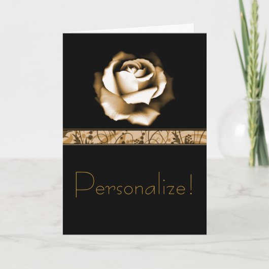 Carte Salutations Roses d'or (Devant)