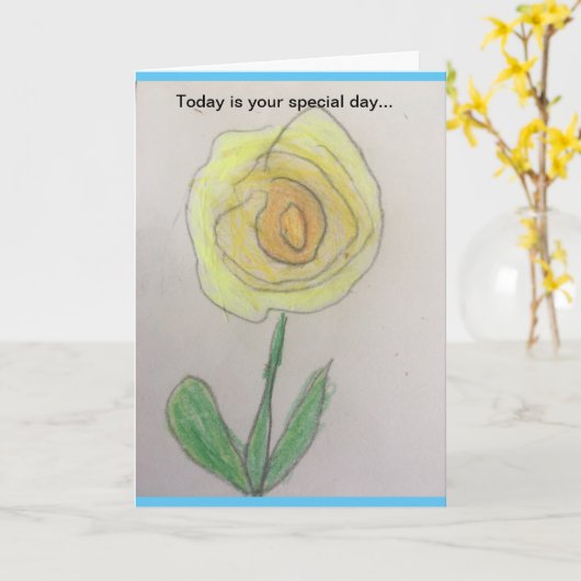 Carte Salutations spéciales d'anniversaire (Fleur jaune)