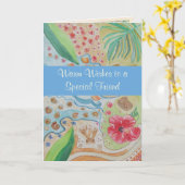 Carte Salutations spéciales pour l'anniversaire de l'ami (Fleur jaune)