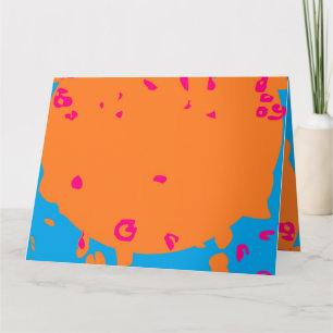 Carte Salutations sur bonjour bleu bébé et orange pâle