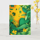 Carte Salutations Trèfle Chanceux (Fleur jaune)