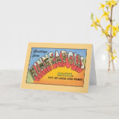 Carte Salutations vintages de Minneapolis Minnesota (Fleur jaune)