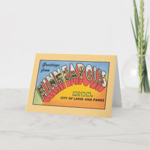 Carte Salutations vintages de Minneapolis Minnesota