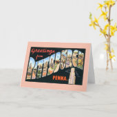 Carte Salutations vintages de Pittsburgh Pennsylvanie (Fleur jaune)