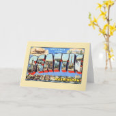 Carte Salutations vintages de Seattle Washington (Fleur jaune)