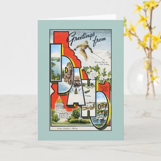 Carte Salutations vintages d'Idaho (Fleur jaune)