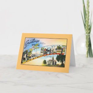 Carte Salutations vintages du Connecticut